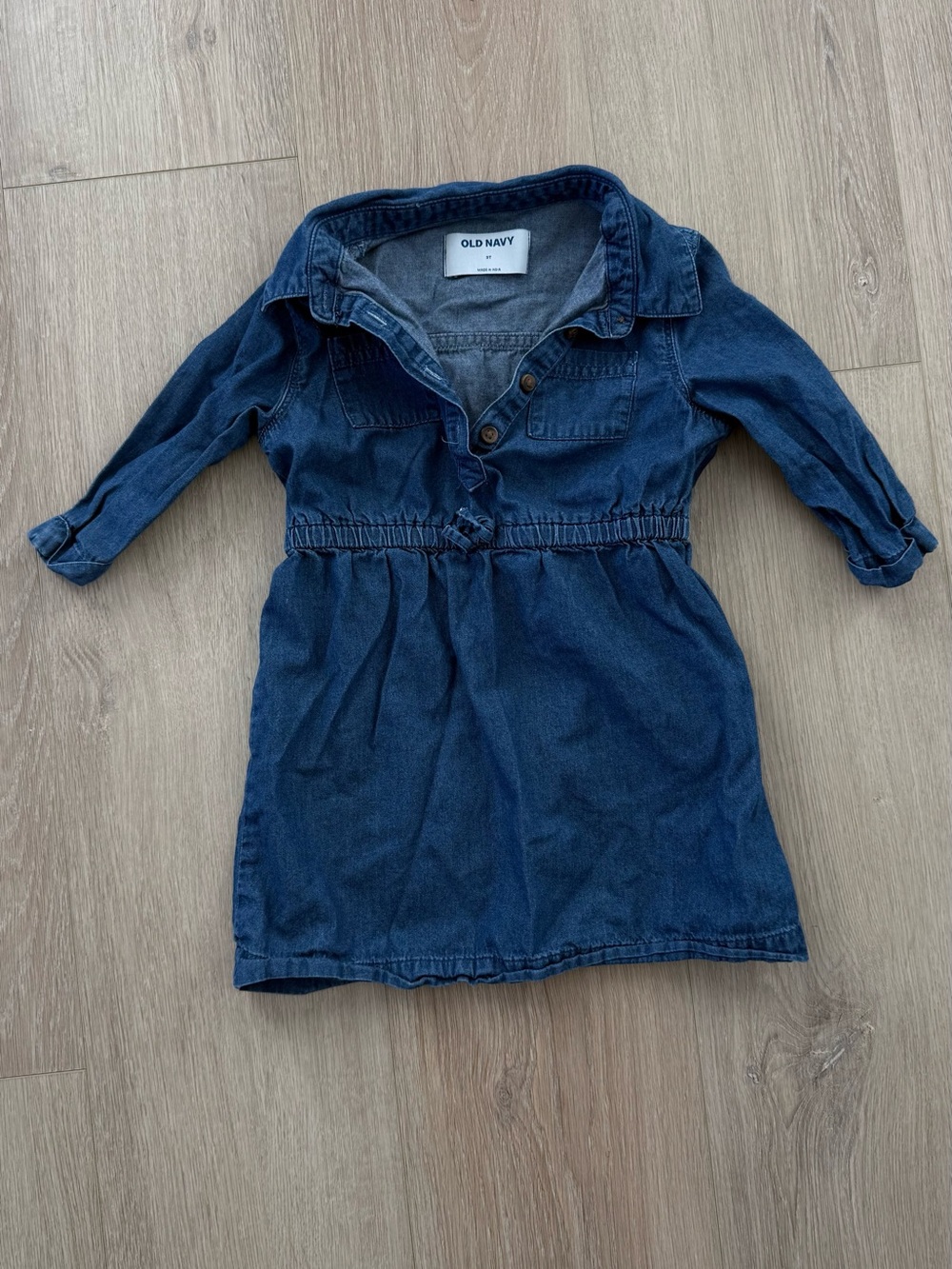 Old Navy Dark Blue Denim Shirt Dress for Girls